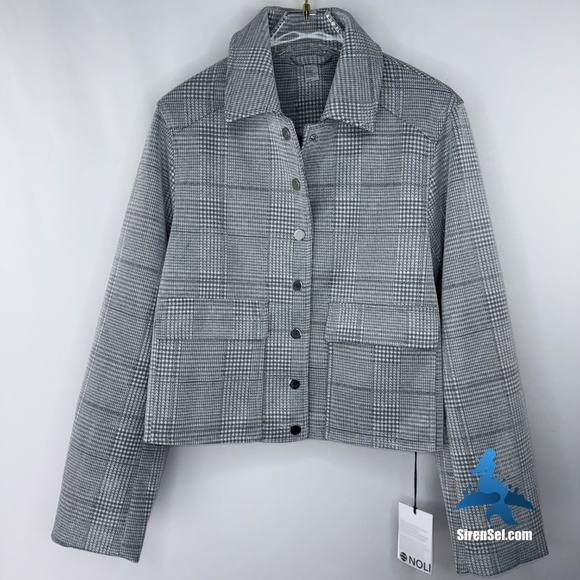 1148 NWT Noli Argento Cropped Jacket - Size S - Silver - Picture 1 of 13